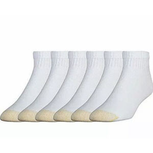 Gold Toe Men's Cotton Quarter Shoe Size: 9-12.5 (Sock 10-13), White